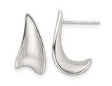 Polished Sterling Silver J-Hoop Earrings